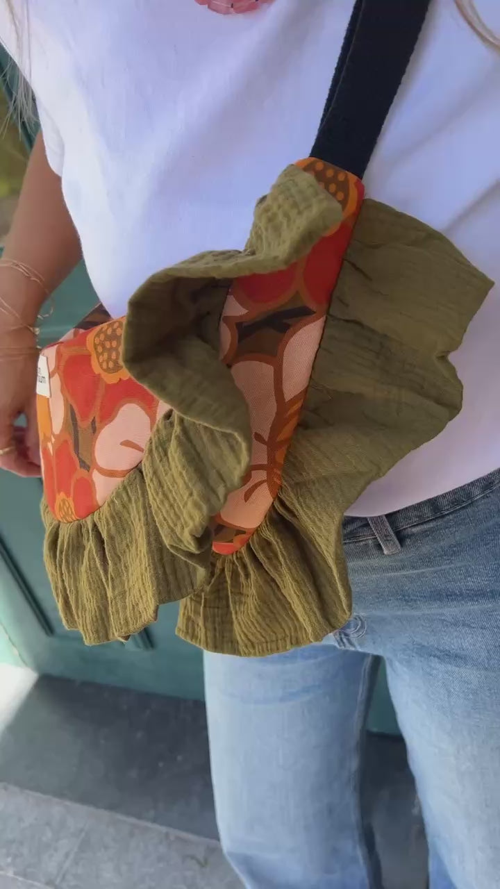 sac banane demi lune maison poumpoum fleuri vintage froufrous vidéo