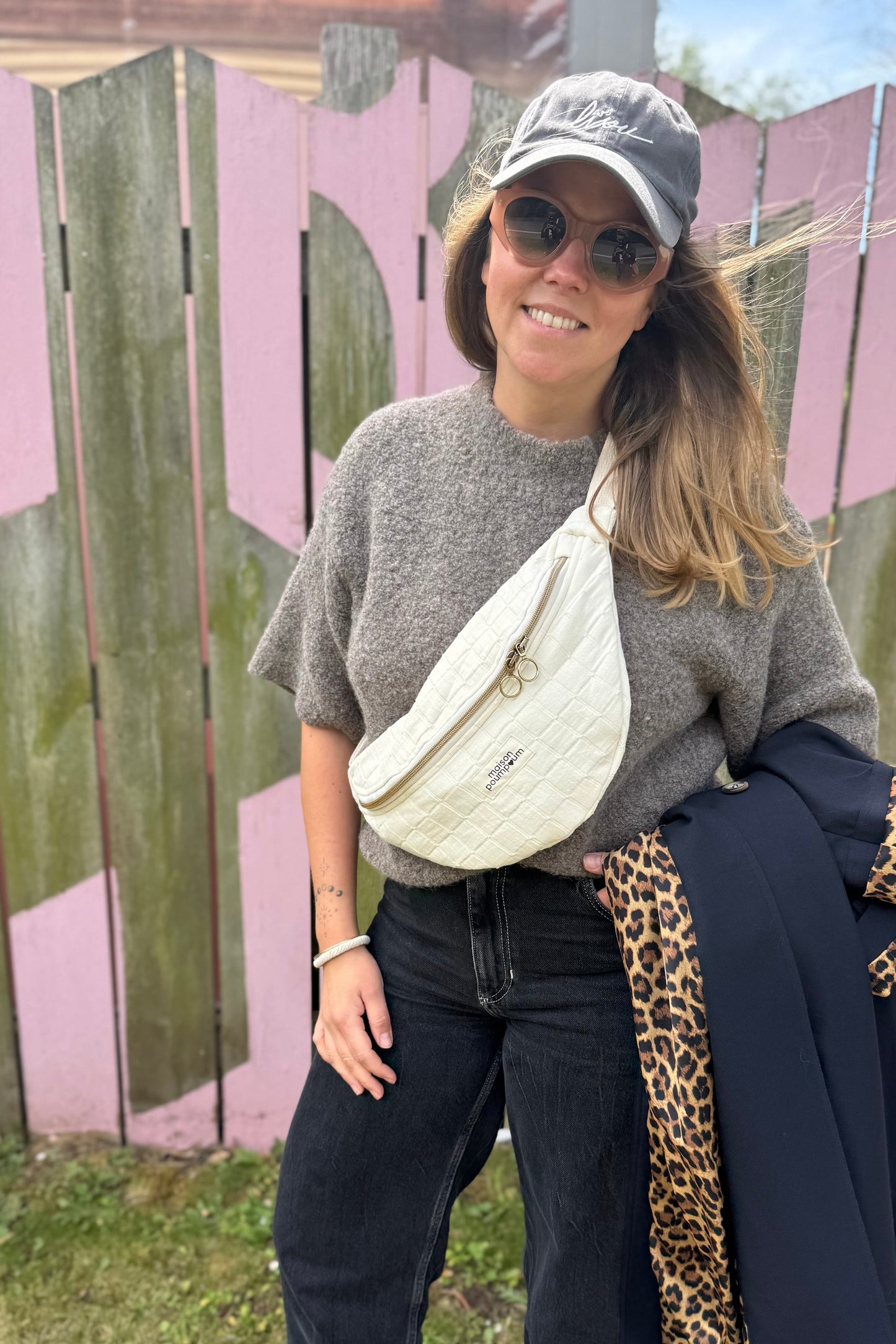 sac banane creme femme maison poumpoum