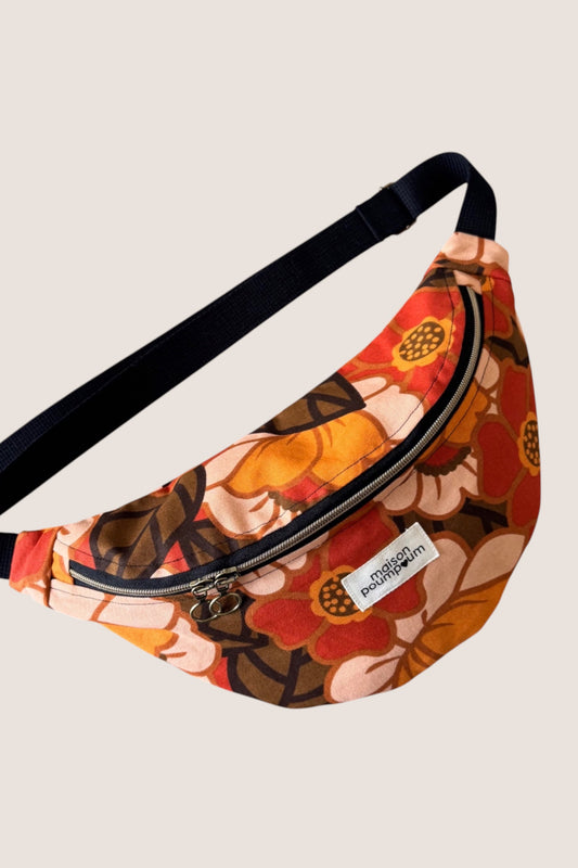 Sac banane fleuri 70's