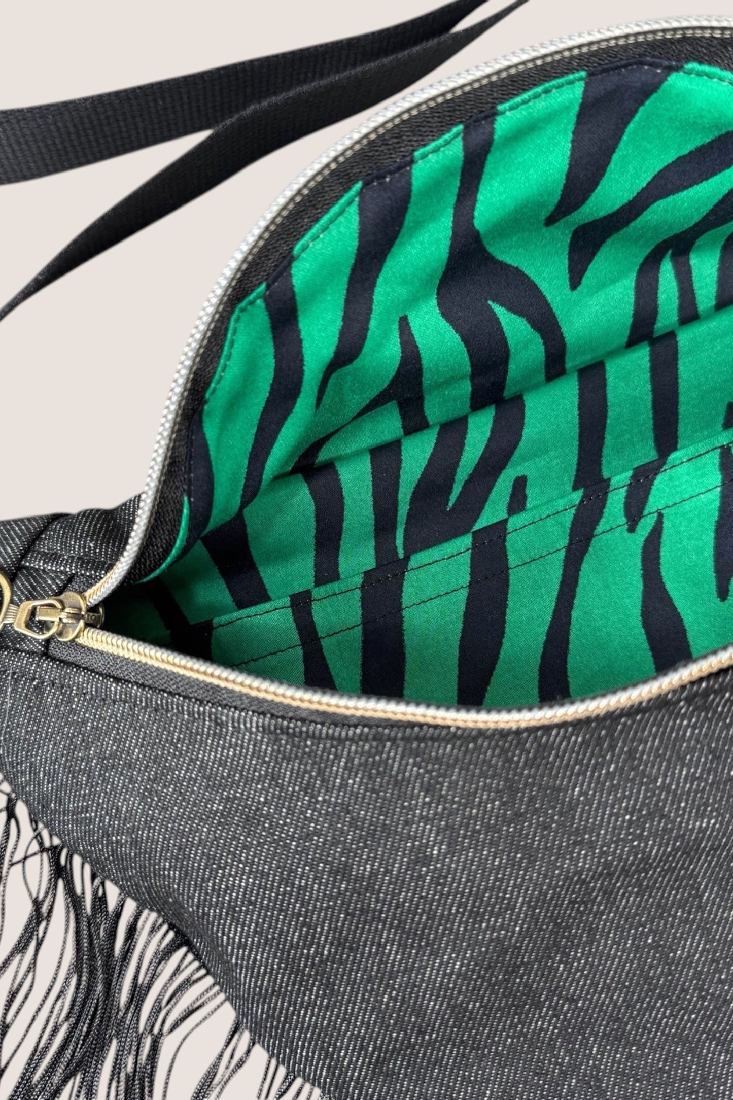 Sac Banane - Jean Noir à Frange
