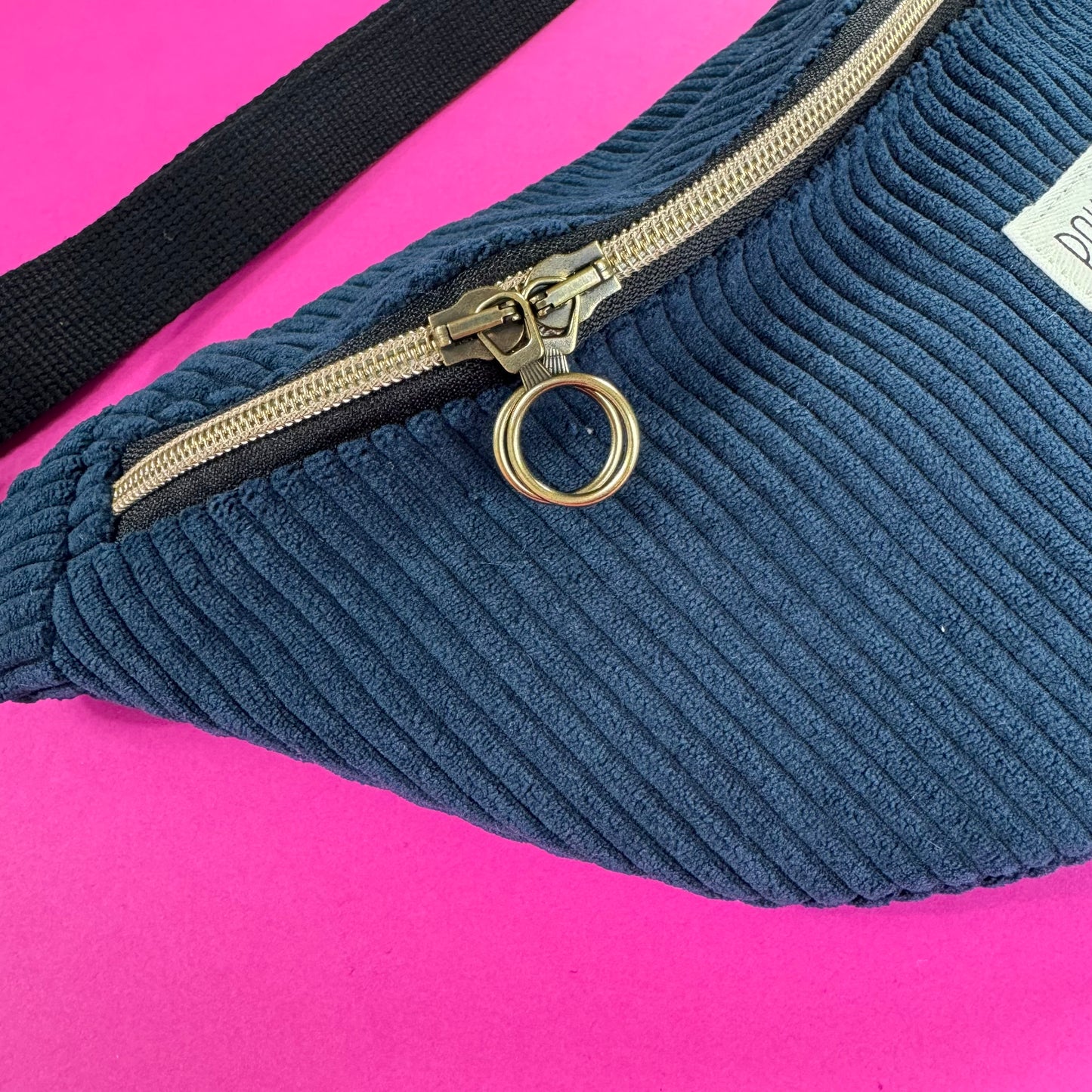 Sac banane - Velours côtelé bleu marine