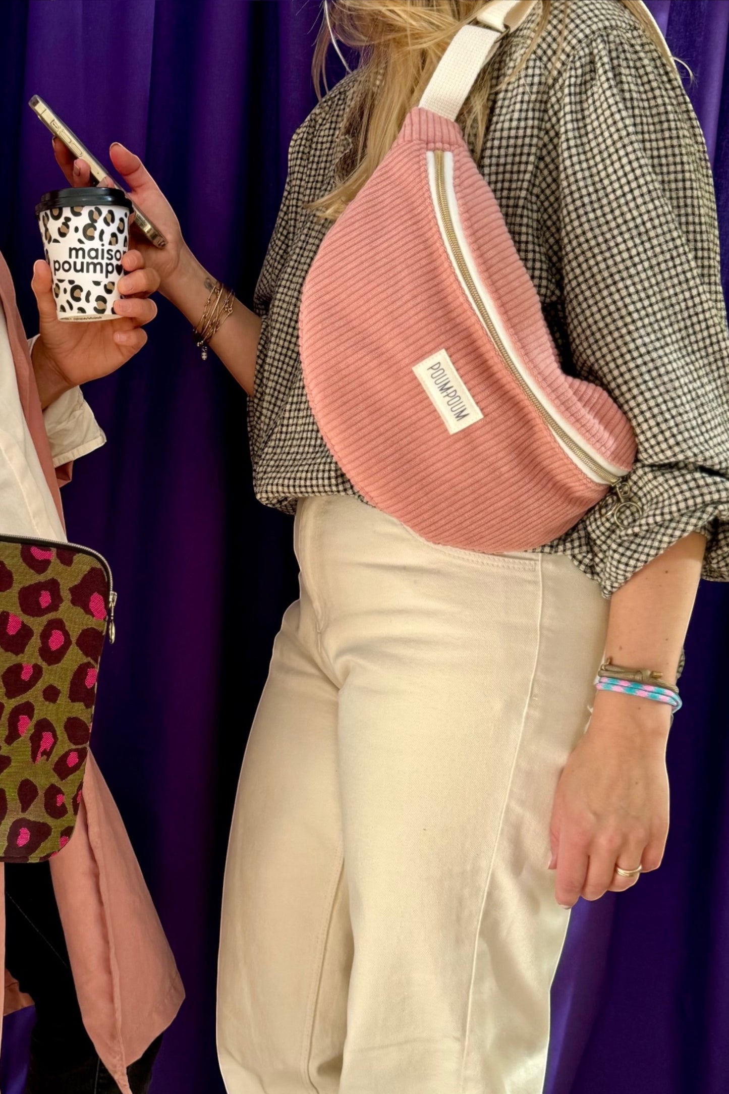 Sac banane - Velours côtelé bois de rose