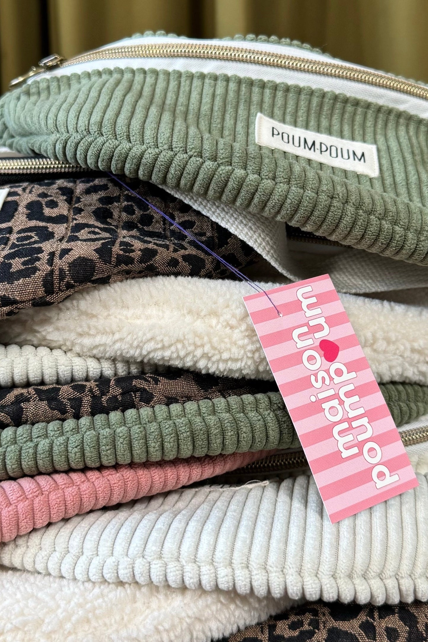 Sac banane - Velours côtelé vert kaki