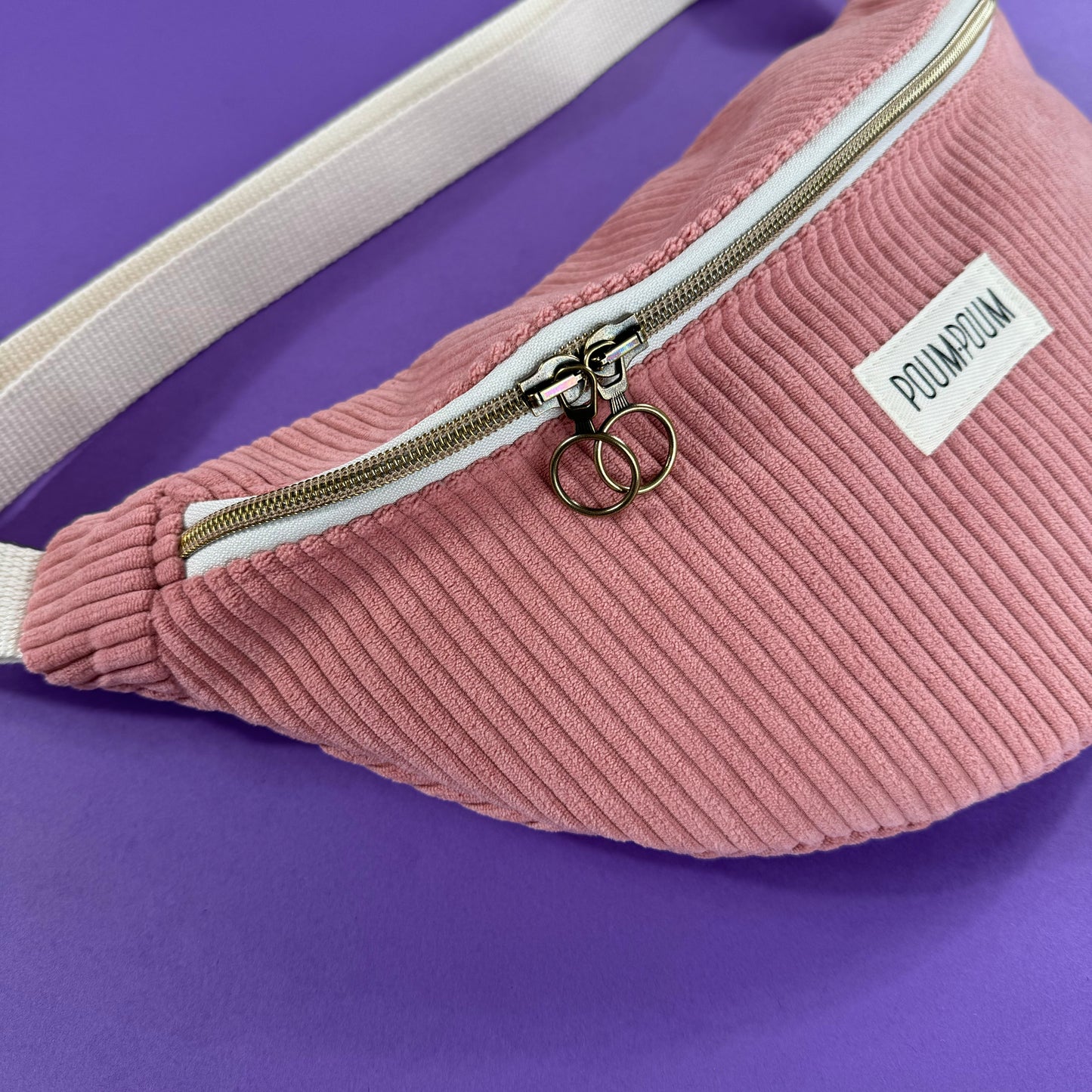 Sac banane - Velours côtelé bois de rose