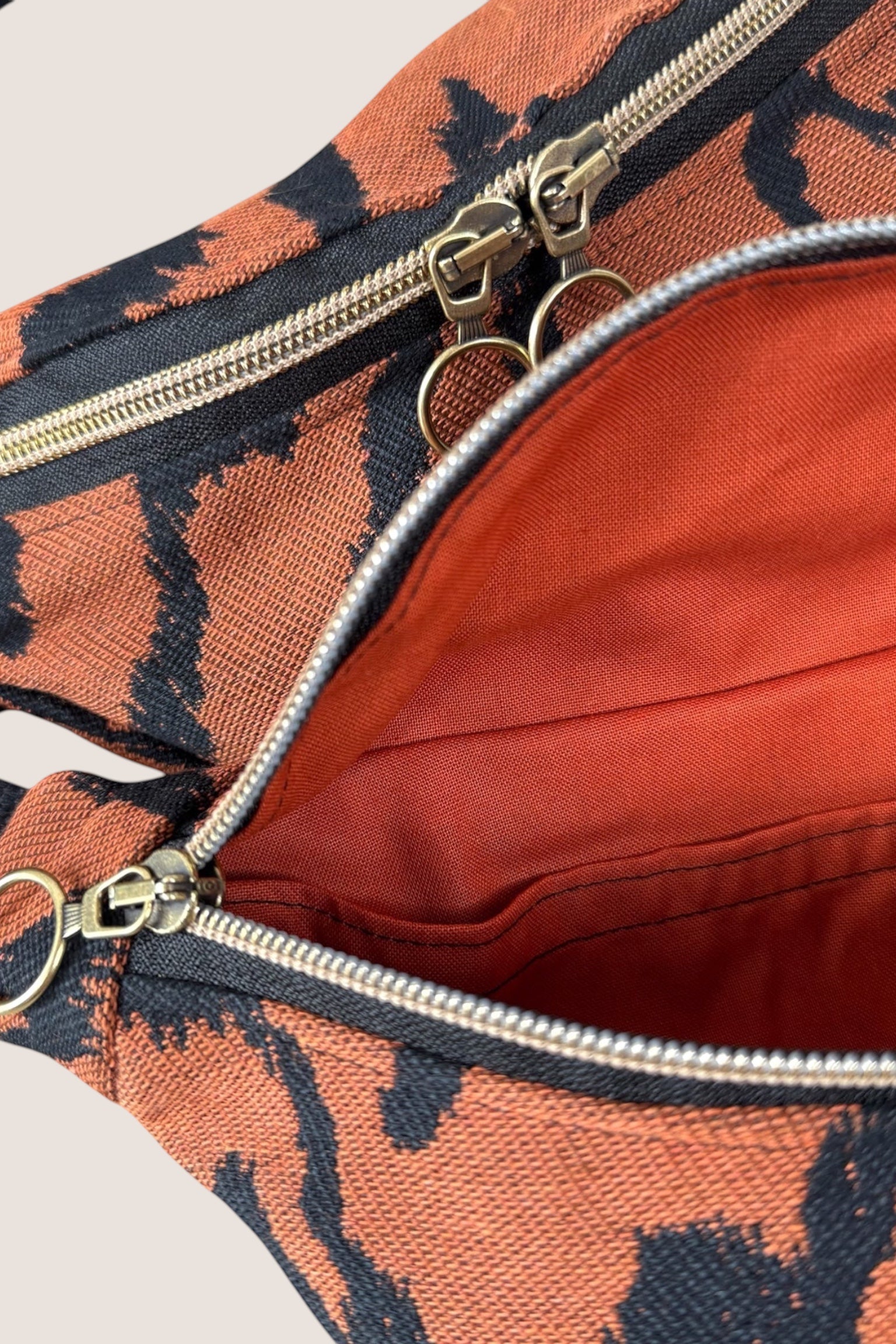 sac banane zebre terracotta doublure
