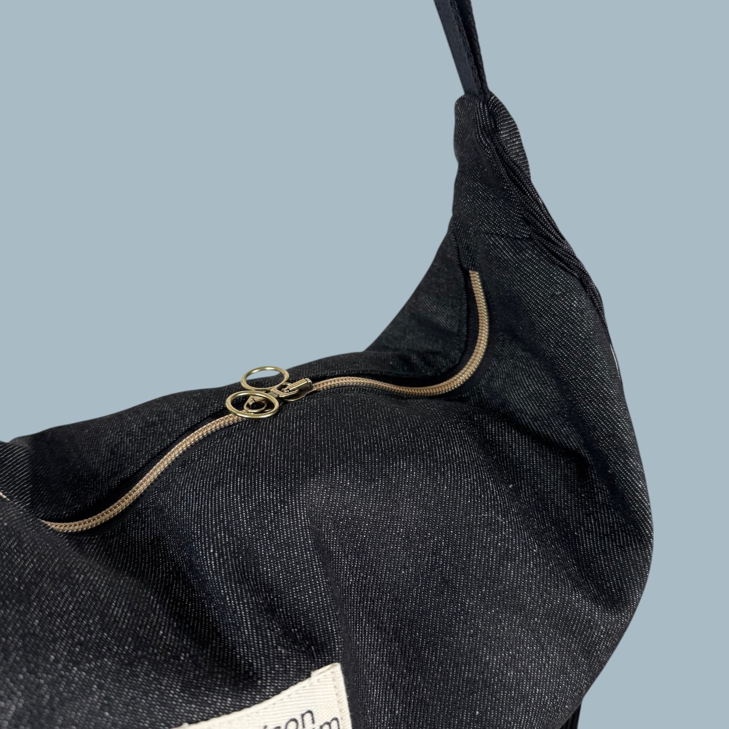 Sac Demi Lune - Jean Noir à Frange