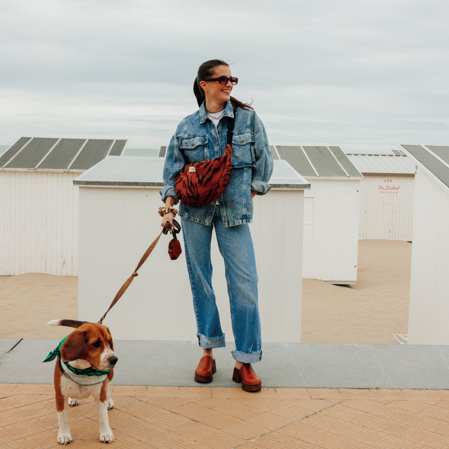 Sac Demi Lune - Jacquard Zèbre Terracotta