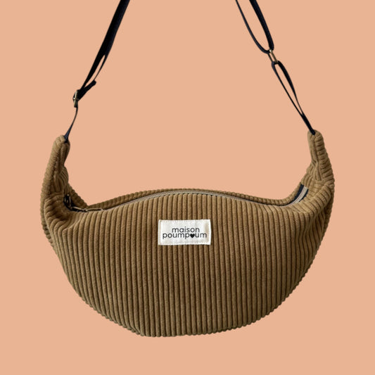 Sac Demi Lune - Velours camel