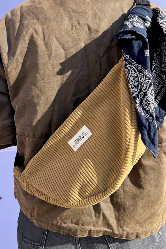 Sac Demi Lune - Velours camel