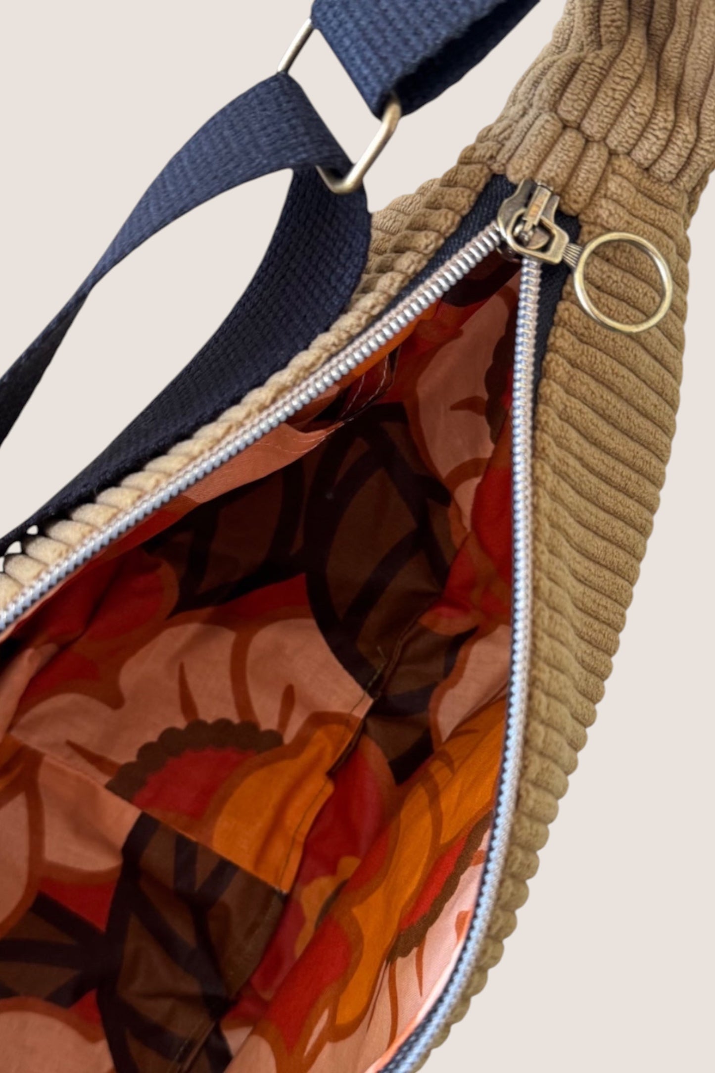Sac Demi Lune - Velours camel