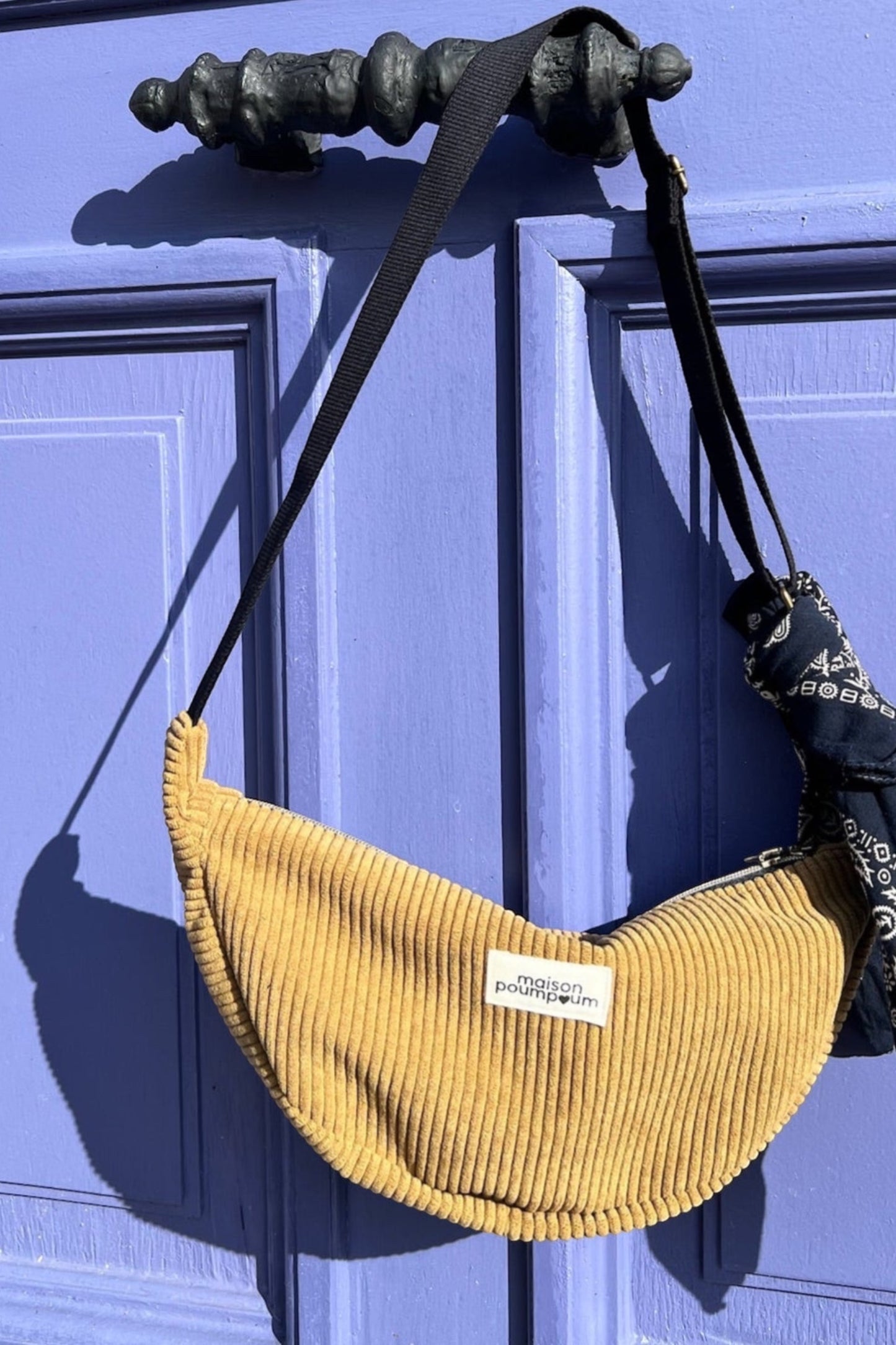 Sac Demi Lune - Velours camel
