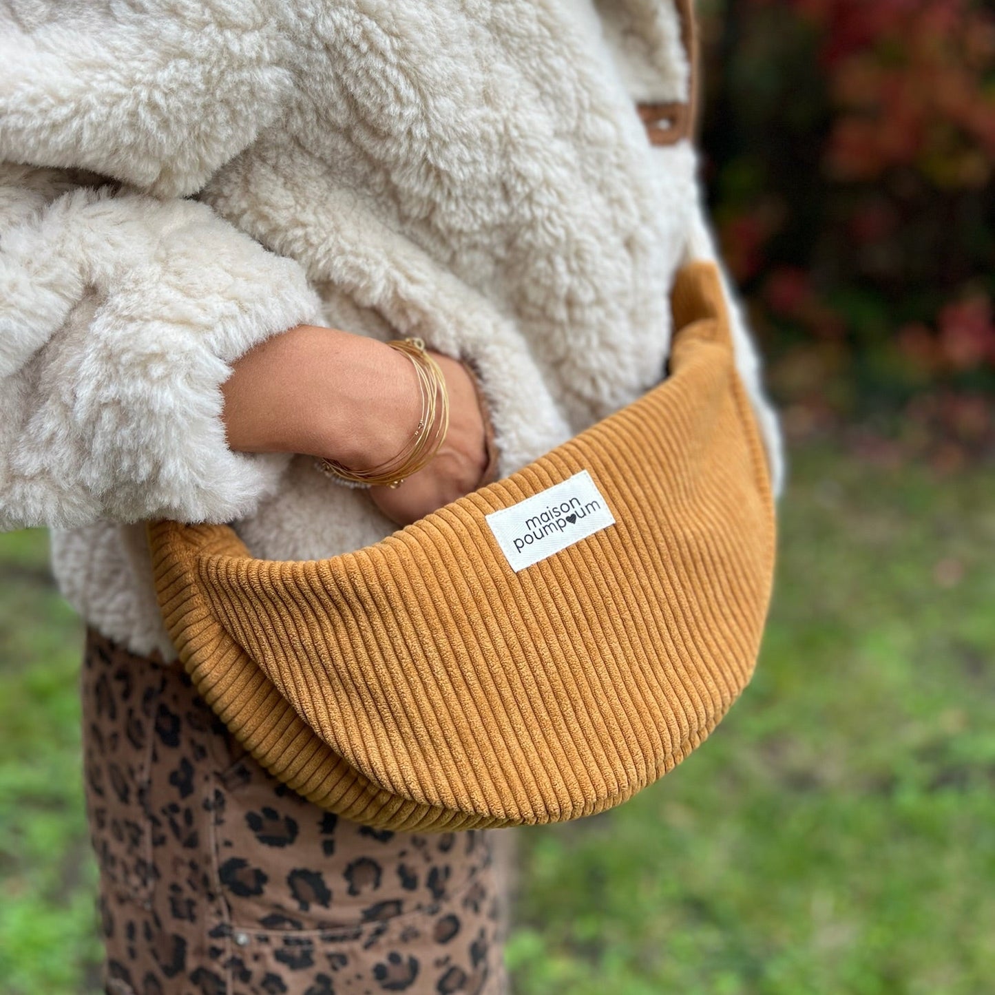 Sac Demi Lune - Velours moutarde