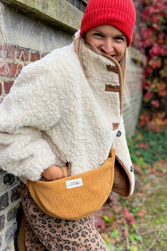 Sac Demi Lune - Velours moutarde