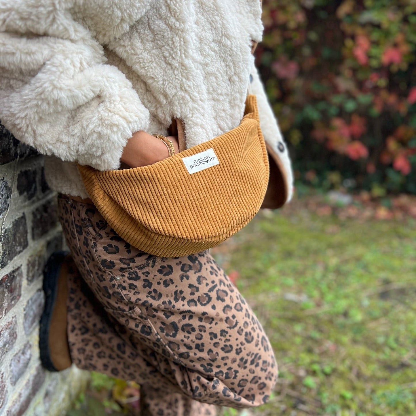 Sac Demi Lune - Velours moutarde