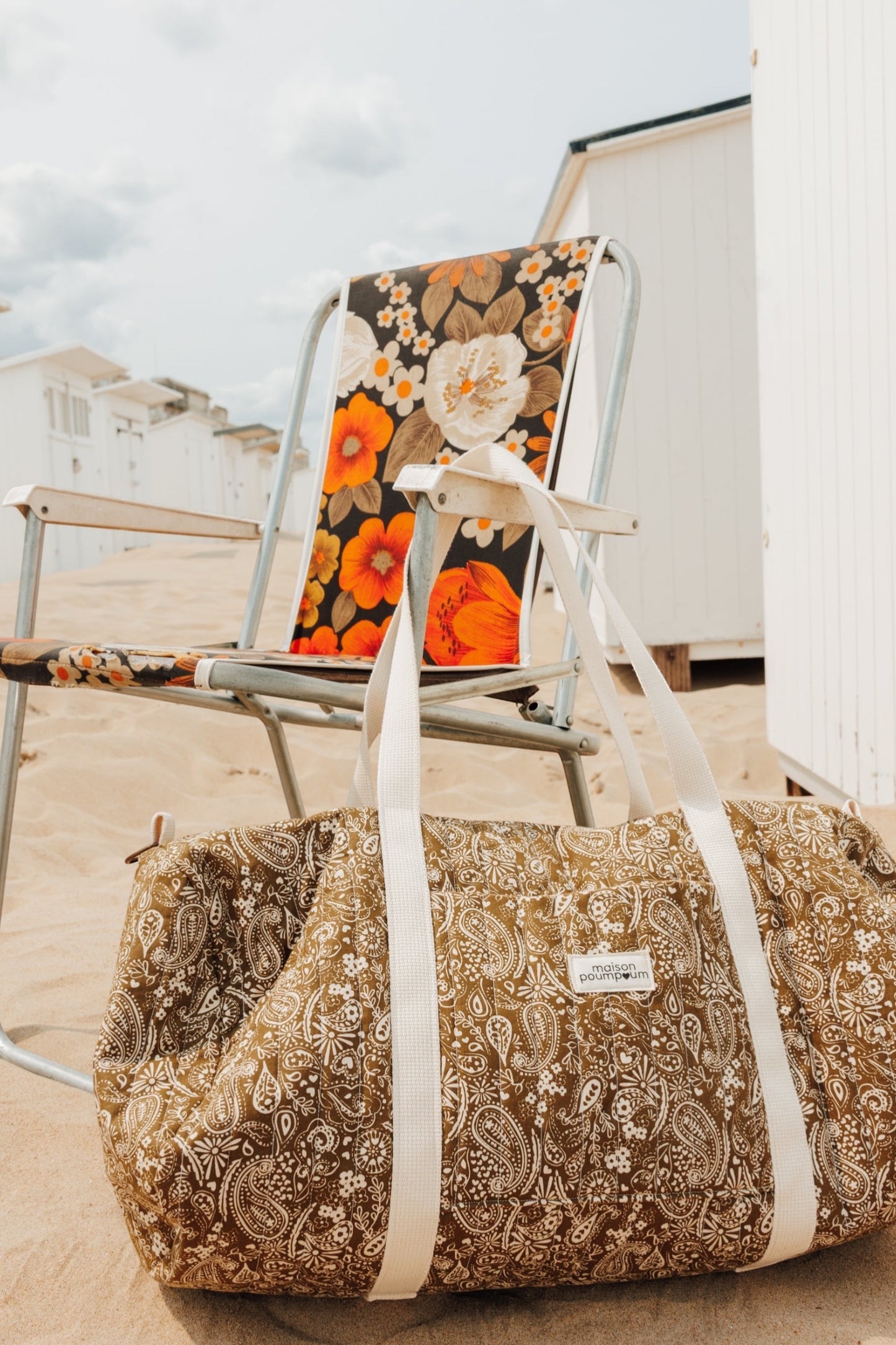 sac wee-end bandana kaki vintage