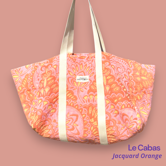 SAC CABAS - Jacquard orange vitaminé