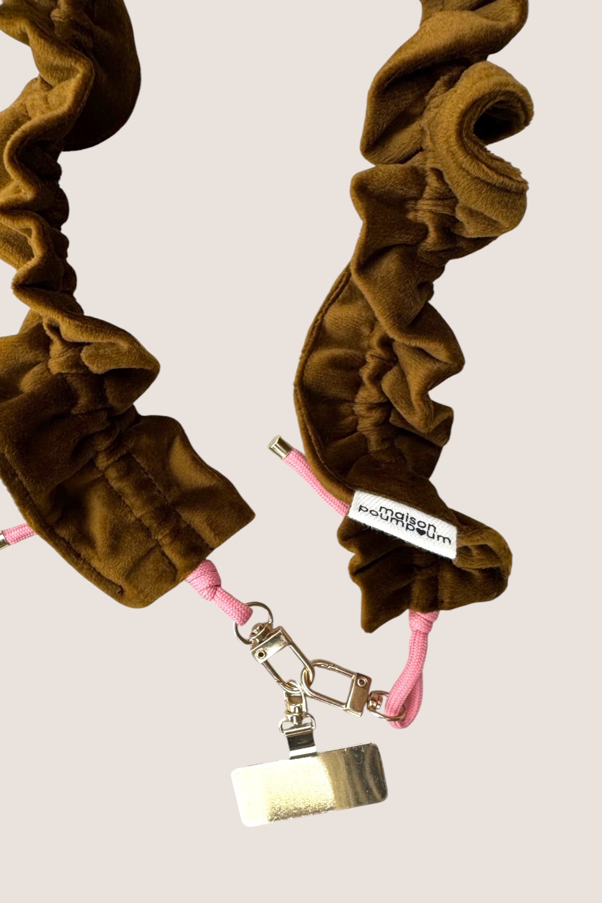 Cordon téléphone - Velours bronze